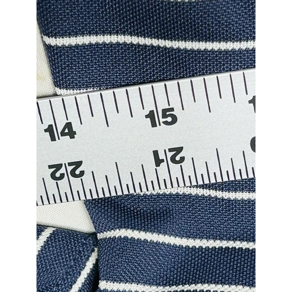 The North Face Mesh Polo Shirt Mens L Navy Blue Striped Coolmax 1/4Zip Excellent